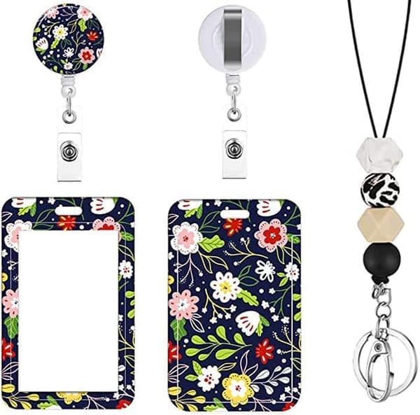 Söt blommig halsband med silikonpärlor, utdragbar