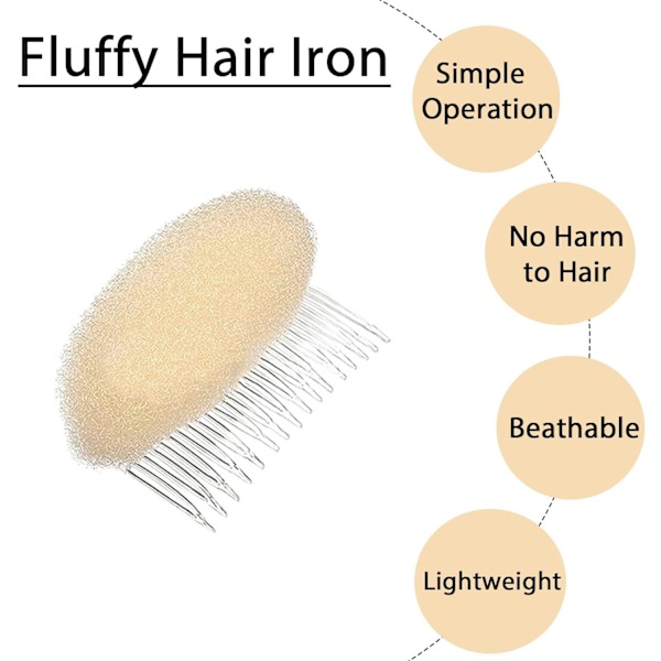 2 hårpuder og frisuretilbehør, fluffy og fluffy hår