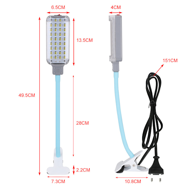 1 styck 34LED med klämma fast inline europeisk standard tillgång