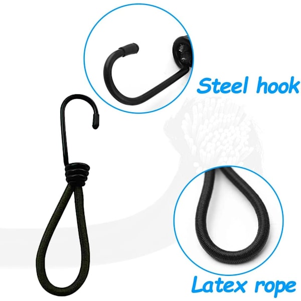 25 stk. camping telt elastisk spænde 15 cm faste stropper elastisk