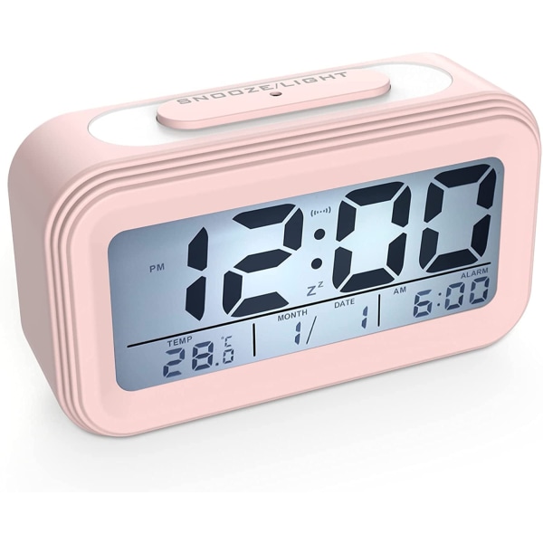 Digital väckarklocka morgonväckarklocka, tyst batteridriven
