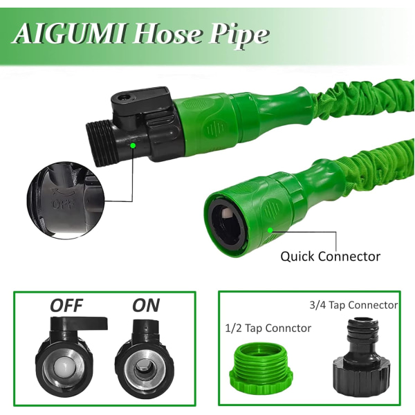 Telescopic hose with 8 function nozzles, 3x telescopic hose,