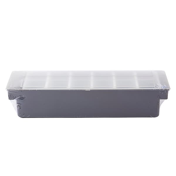6-roms Plastkrydderdispenser Svart