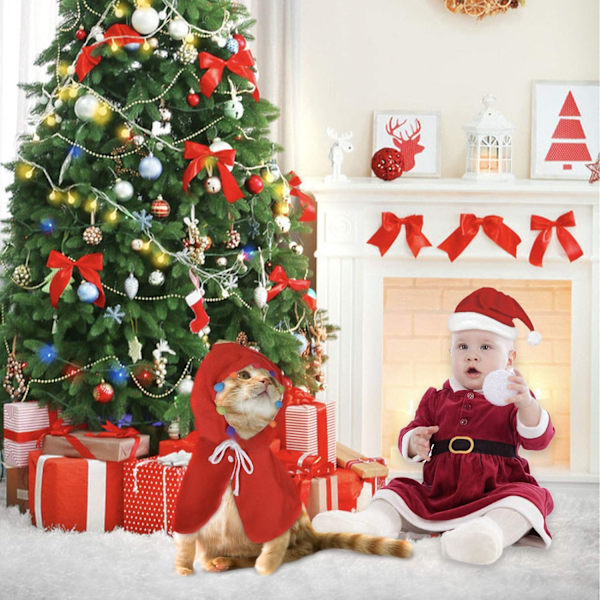 Juldräkt för katt, Julkläder för katt, Jul