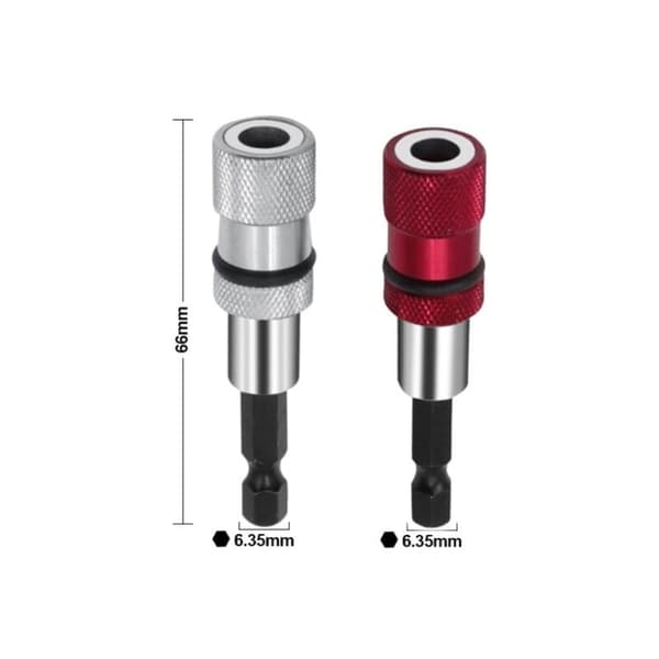 2 stk magnetisk bitsholder med dybdestopp, 1/4\" sekskantskaft
