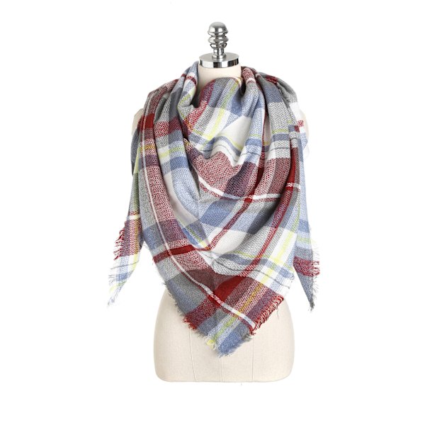Imitation Cashmere Dobbeltsidig Forøg Syv Farverige Plaid
