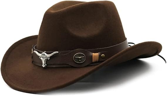 Cowboyhat til kvinder i kaffe farve, western hat, jazz hat