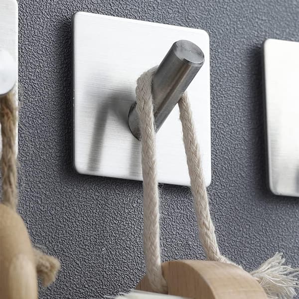 4 Stykker Klæbende Krog, Rustfrit Stål Badeværelsesvæg Klæbende