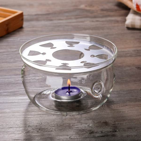 Transparent Krystalklar Glas Tekandevarmer Passer til Tekande Glas