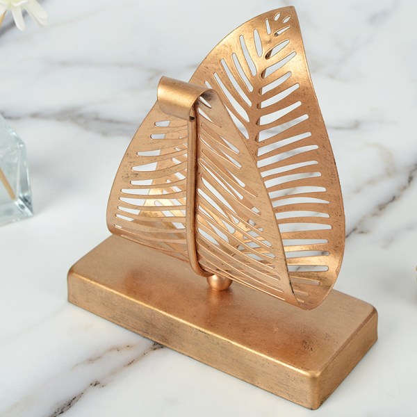 14,5*9,5*14,5cm Guldfolie 1 Pakke Moderne Serviet Holder Gylden