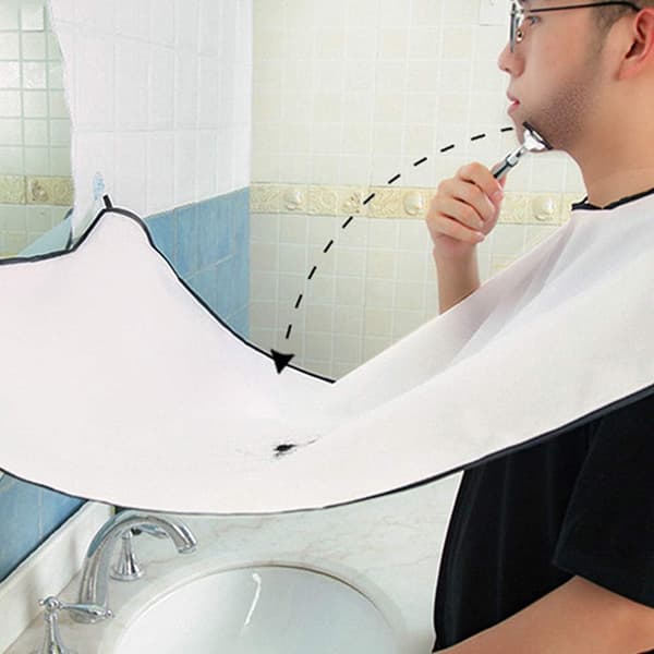 Skäggförkläde för män, svartvitt, skäggvård, trimmer