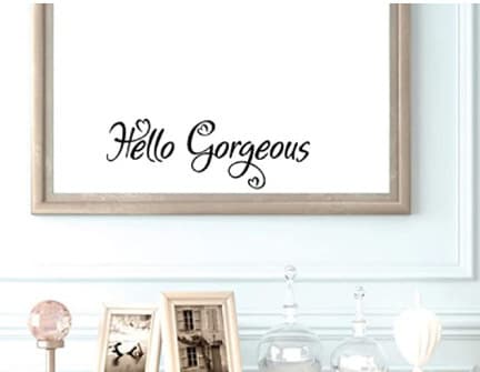 2 st Hello Gorgeous Dekal Sticker Badrumsspegel Väggkonst