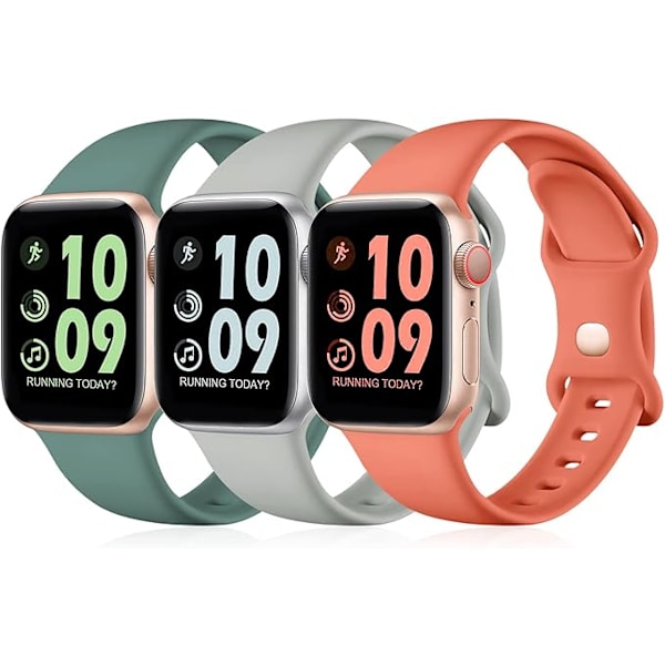 Set of 3 Bands Compatible with Apple Watch 42mm, 44mm, 45mm, 49mm