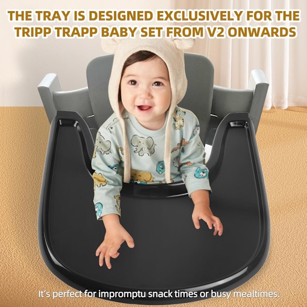 Baby Højstol Bakke Kompatibel med Stokke Tripp Trapp Stol Sort