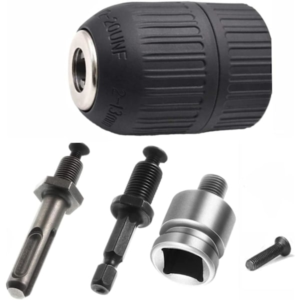 2-13 mm Itsekiristävä Iskuporakoneen Pihti 1/2-20UNF Nopea Irrotus Pihti SDS Plus Adaptilla
