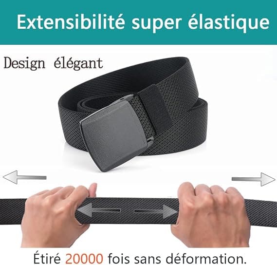 Elastisk belte for menn, plastspenne, avslappet elastisk belte. Unisex