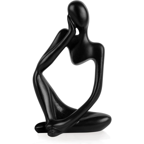 Thinker-stil svart harpiks abstrakt skulptur statue samleobjekt