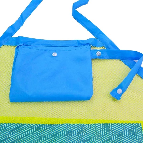 Sammenfoldelig strandlegetøjsopbevaringspose (40*24*40 cm), mesh-legetøjsorganisator for
