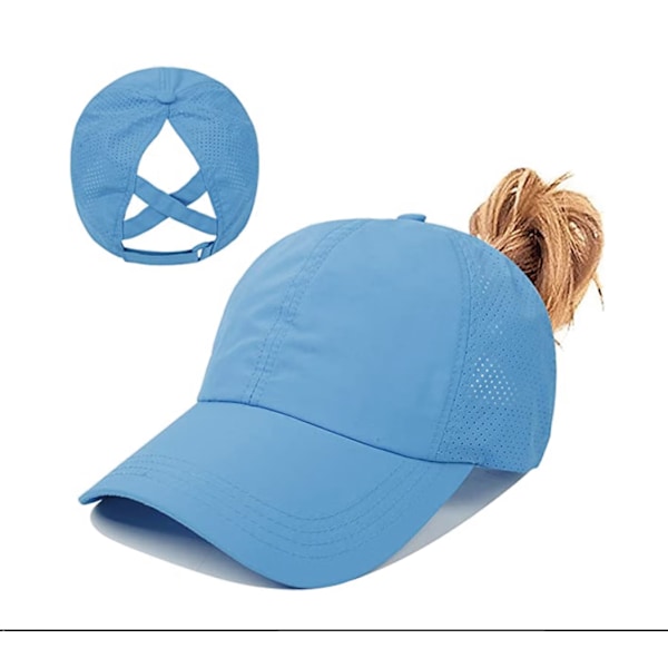 Ponytail Baseball Cap, Letvægts Justerbar Hurtigtørrende Åndbar