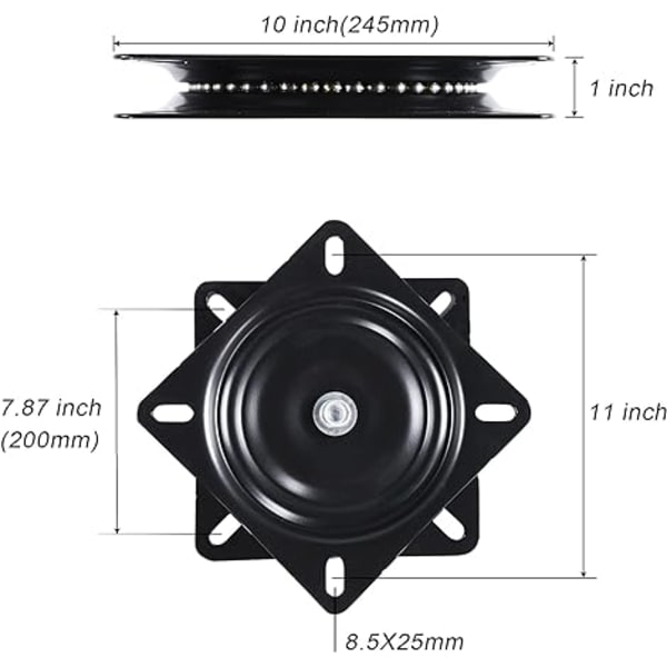 2-pakks Sett med Svingplate for 10 Tommers Barstol, 360