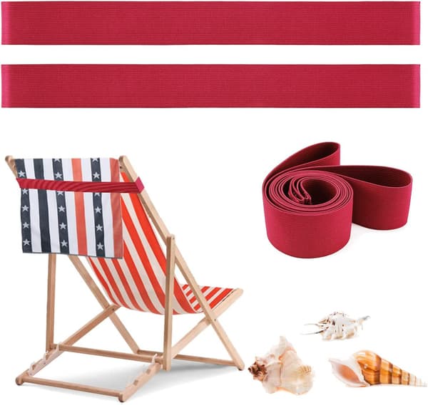 1 Pack Strandstol Handduksband, Silikon Elastiska Klämmor, Strand
