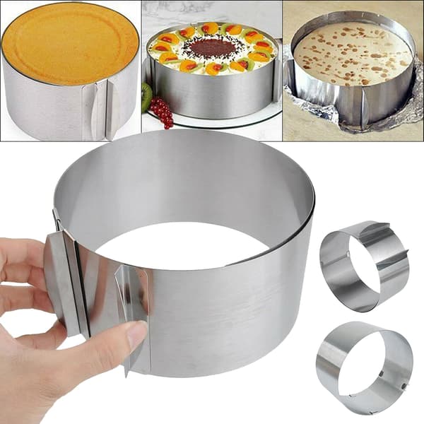 1 stk. Rustfrit Stål Teleskopisk Rund Mousse Ring 6-12 Tommer