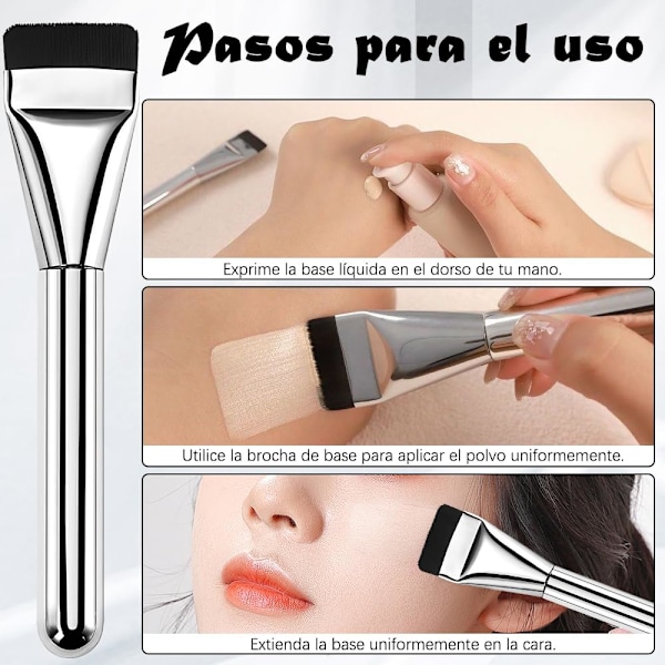 Flad Foundation Brush, 3 stk. Foundation Brushes, Ultra Tynde Fladde Makeup Pensler, Makeup Brush