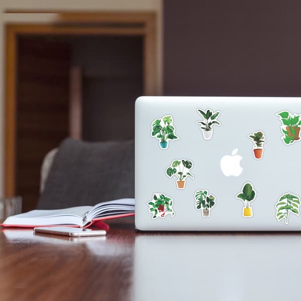 100 graffitidekaler med växter, blommor, gräs och