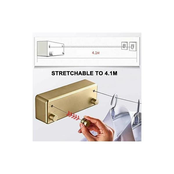 Retractable Clothesline Drying Rack Double Steel Wire