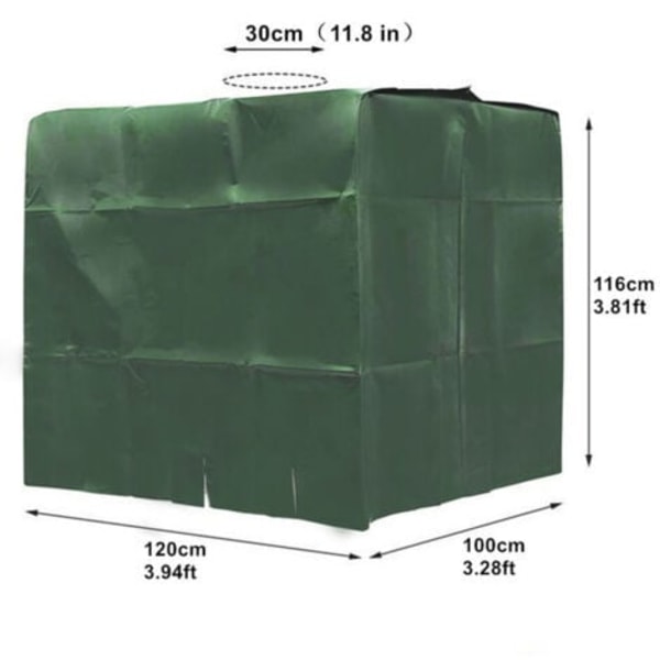 (Grøn) Sort Anti-UV-dæksel til 1000 liters tank