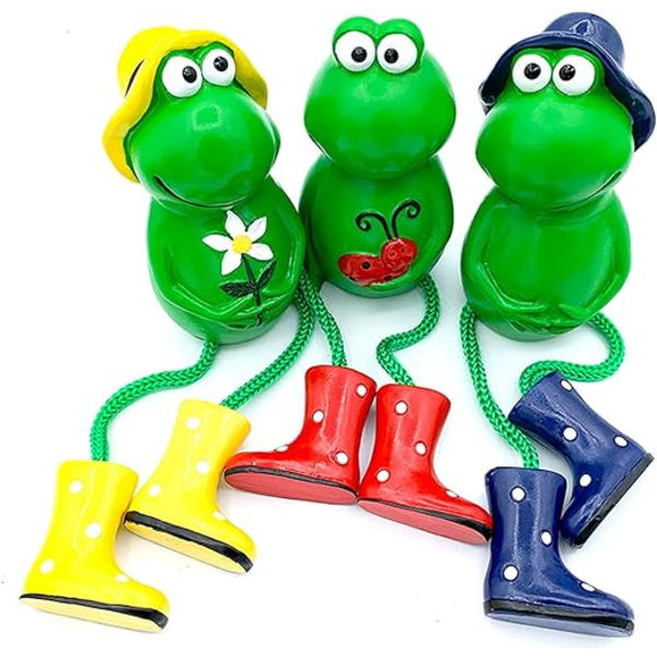 Sæt af 3 Havefigurer og Statuer Frø Havepynt
