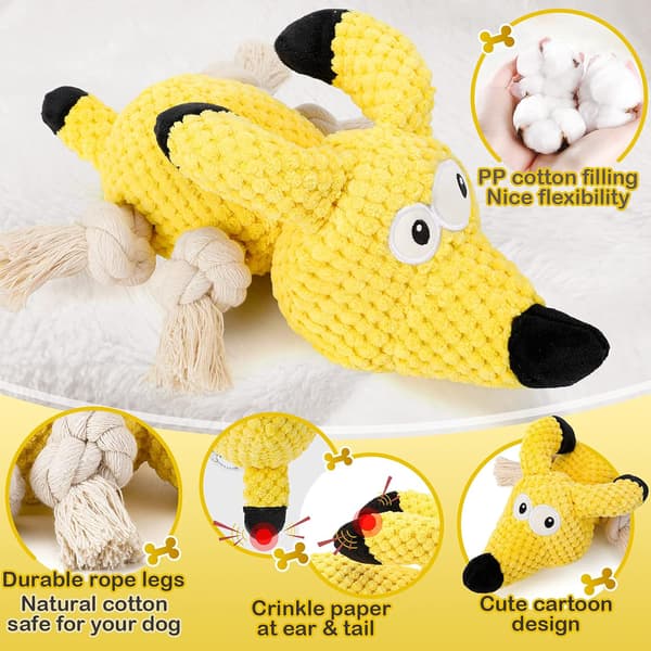 Plushleker for Hunder, Holdbare Kvitrende Interaktive Tyggeleker med