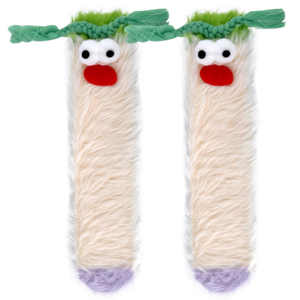 1 par av mysiga fluffiga tecknade monsterstrumpor