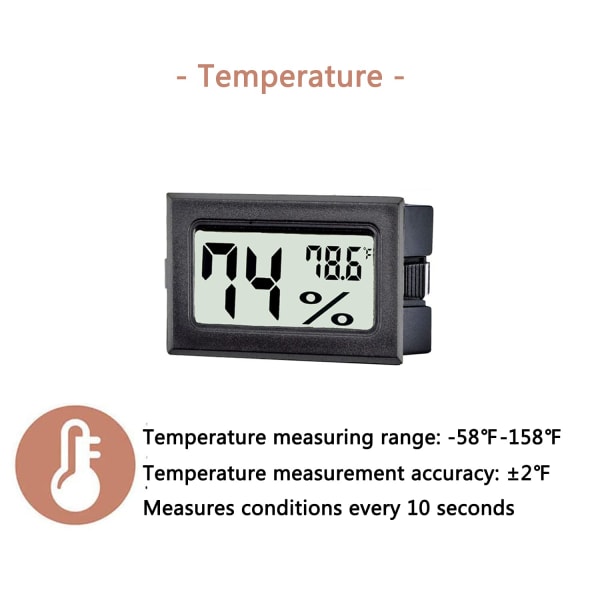 6-pak Mini Digital Hygrometer Termometer, Innendørs Temperatur