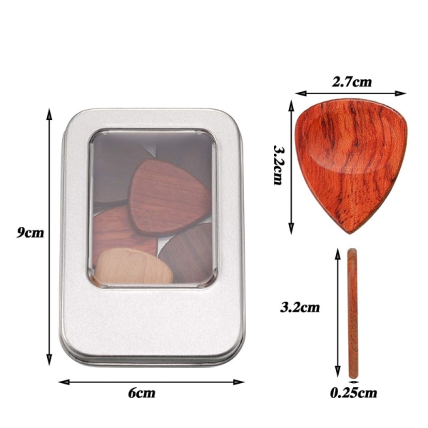 10 Piece Guitar Solid Wood Plectrums Guitar Bass Wood Plectrums