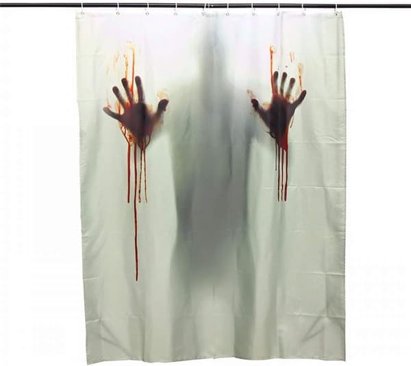 Halloween Duschdraperi - Skräck Blodiga Händer Duschdraperier