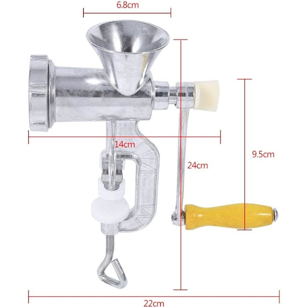 1 stk. Kødkværn, Aluminium Legering Manuel Kødkværn Kød