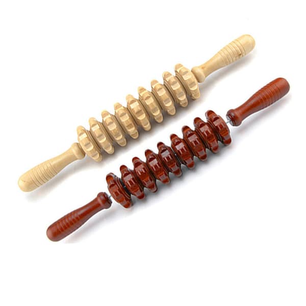 Massage Roller - 15.6\" Trä Massagevals för Lymfatisk Dränage
