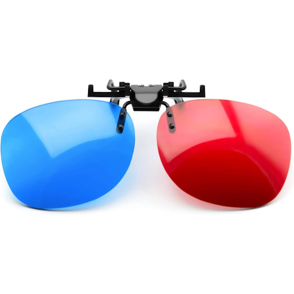 1 stk. Clip-on 3D Briller Rød/Blå (anaglyf 3D) til briller