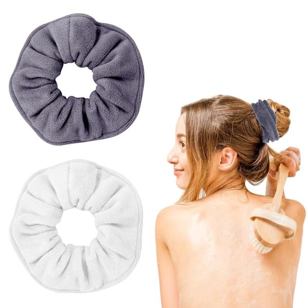 2-pack Stora Torkande Bun (Vit + Mörkgrå)
