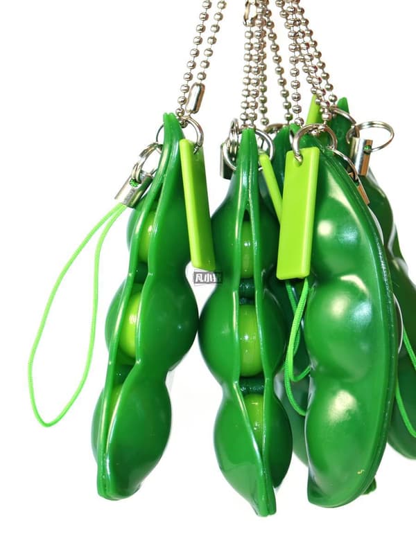 Nyckelring, 3-pack Crush Keychain Squeeze Bean Squishy Sojabönor för