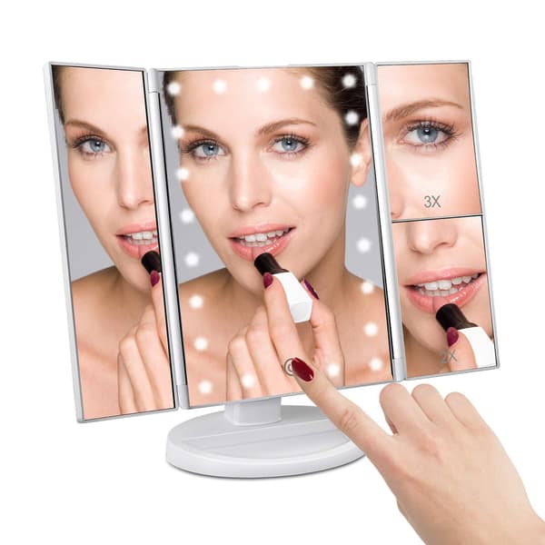 1 sort makeup-spejl med tredobbelt forstørrelse