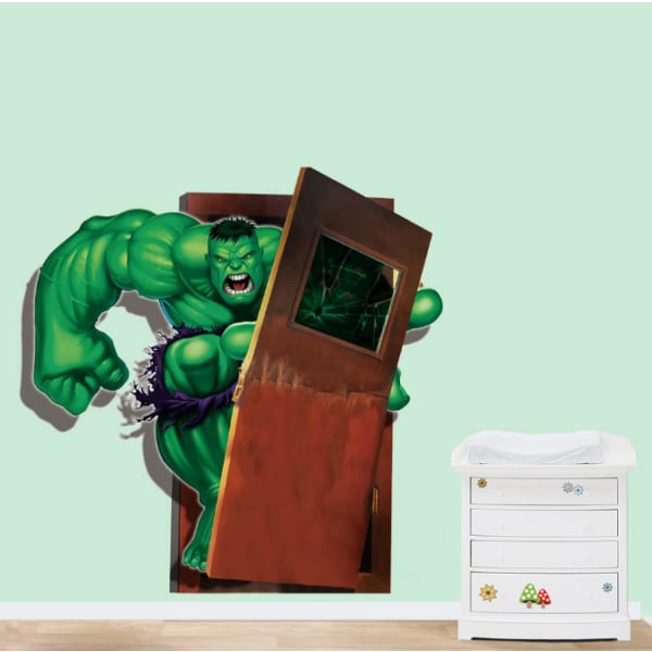 1 kpl 3D stereoskooppinen piirretty Hulk-seinätarra PVC lastenhuone