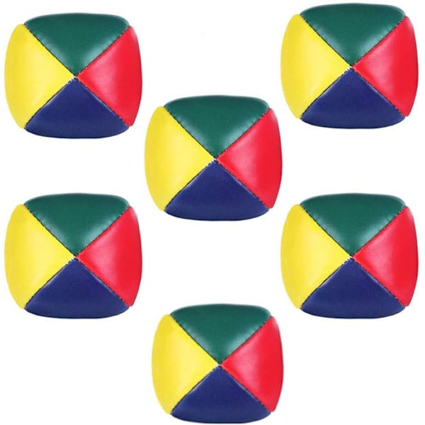Jongleringsbollar, 6-pack Mini PU-läder Softboll Cirkusbollar