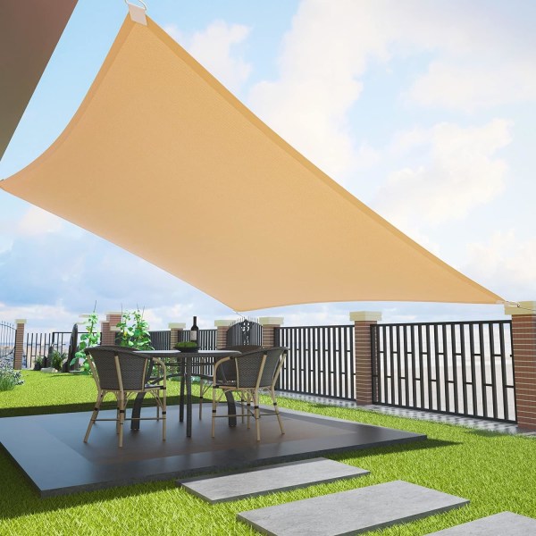 Skyggeseil Rektangulære skyggeseil 2x3m UV-beskyttelse 185g/m²