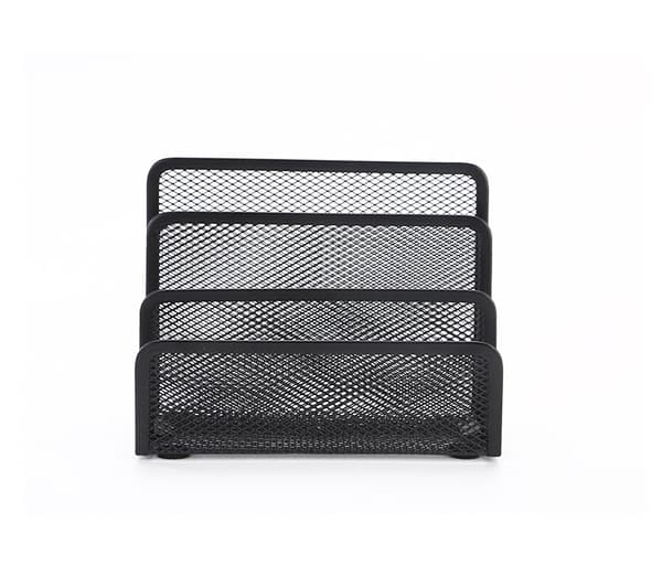 En svart skrivebordsmappe, 17,5 cm × 8 cm × 14 cm