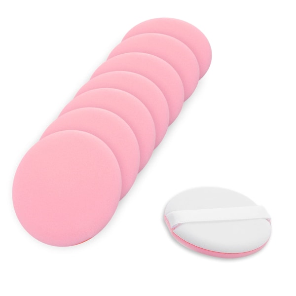 8-piece 2-inch pink soft full Cover Face Smooth Powder Puff