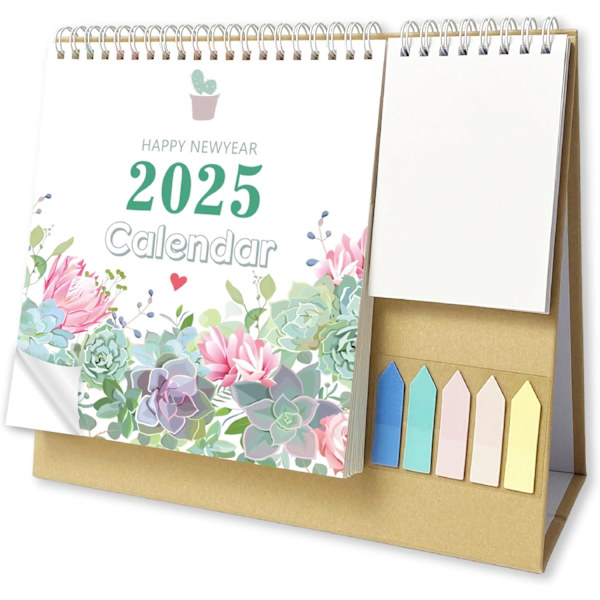 Työpöytäkalenteri 2025 - 12 kuukauden kääntyvä kalenteri työpöydälle, Työpöytäkalenteri 2025 seisova kääntyvä 10.24'' X 10.16'', pienellä