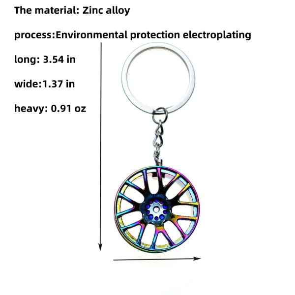 Metallisk nav-anheng nøkkelring