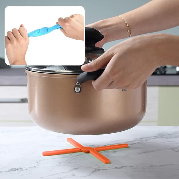 2 stk Kreative Silikon Isolasjonsmatter Foldbare Pan Mat Trivet